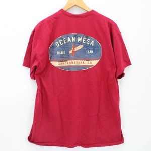 Vintage Coastal Classics Shirt Men Red Ocean Mesa Surfing Graphic Cotton Size XL